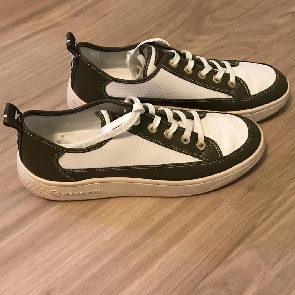 Michael Kors White and Olive Women’s Sneakers